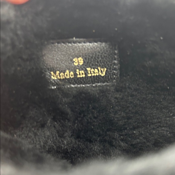 Tamara Mellon Sexy Black Leather Fur Wedge Ankle Boots Shoes **Size 39** 🌹🌹 - Picture 8 of 10